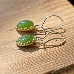 Jade Earrings (Vintage) 12k Gold Filled